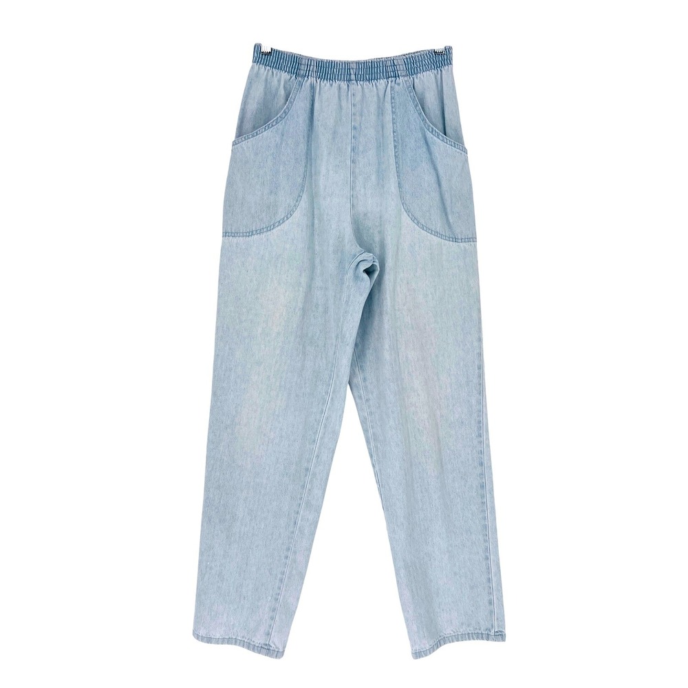 Sag Harbor SH Jean Co Pants Womens M Light Blue Elastic Waist Vintage Mom Jeans